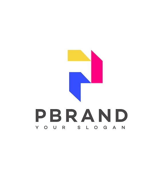 La letra P, el logotipo, el icono de la marca, el signo de identidad, la plantilla del símbolo de la letra p.