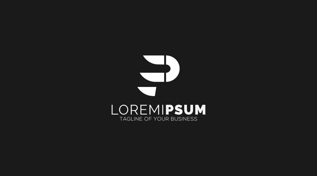 letra P logotipo inicial Diseño Vector Signo Símbolo Icono