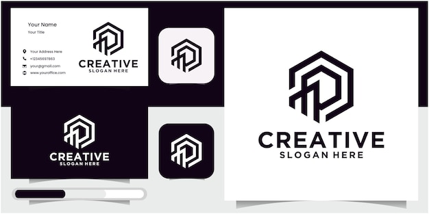 Letra p plantilla de diseño minimalista creativo símbolo del alfabeto gráfico para la identidad empresarial