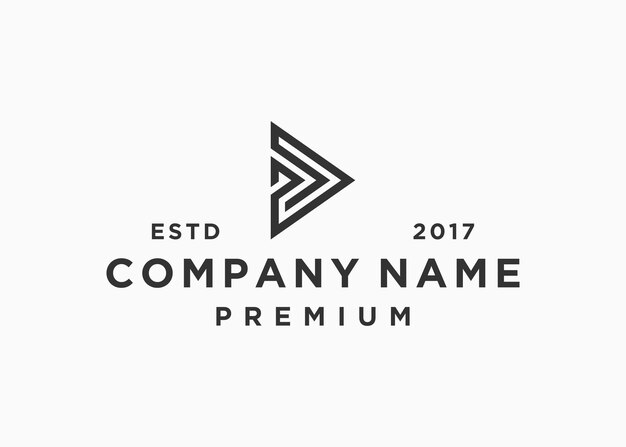 letra p con plantilla de ilustración de vector de diseño de logotipo de juego