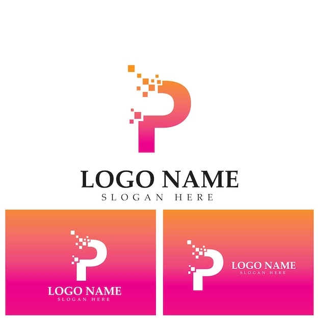 Letra P para la plantilla de Pixel Logo