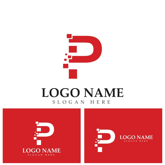 Letra P para la plantilla de Pixel Logo