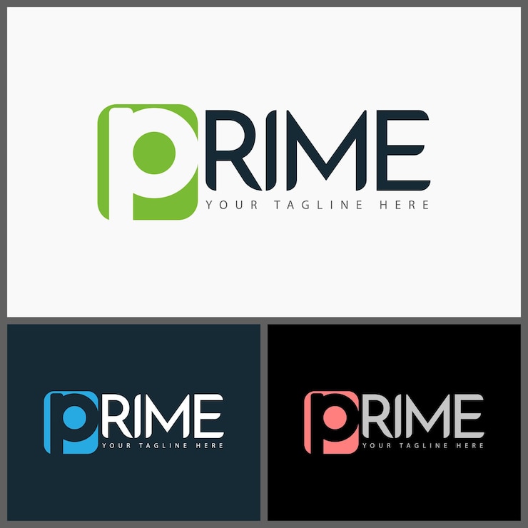Vector letra p primer conjunto inicial de logotipos tipografía de texto