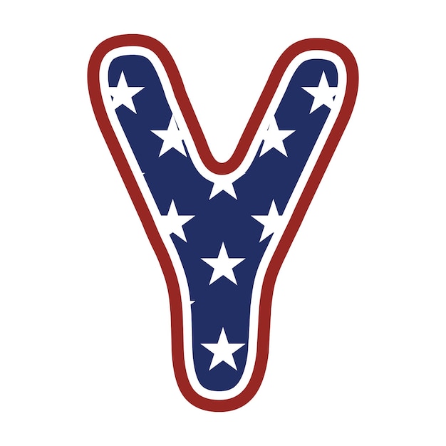 Letra patriótica y bandera de ee. uu. símbolo estadounidense