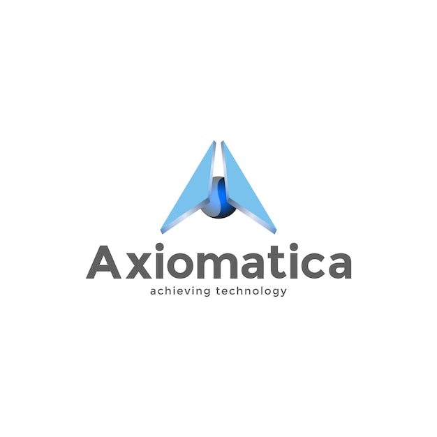letra A con plantilla de diseño de logotipo de tecnología de flecha
