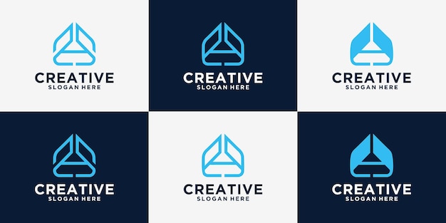 Letra A Plantilla de diseño minimalista creativo Símbolo de alfabeto gráfico para identidad empresarial
