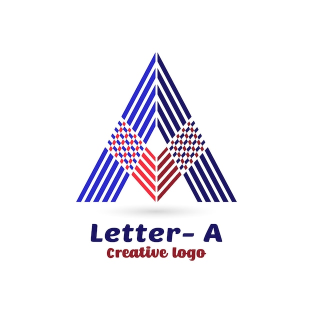 letra una plantilla de elemento de logotipo, icono de forma de línea de triángulo
