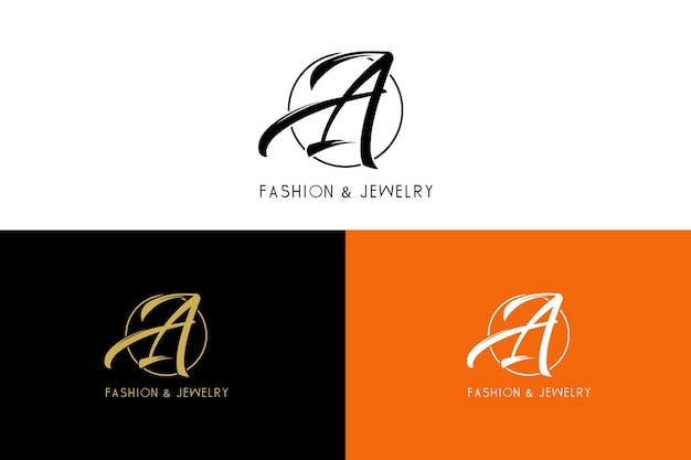 Letra Una plantilla de logotipo de moda y joyas para una marca e identidad elegantes