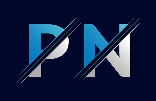 La letra PN es un logotipo colorido en el círculo Vector Ilustración del logotipo