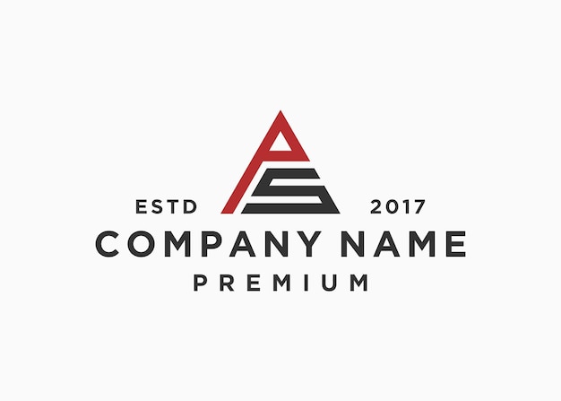 letra ps triángulo logo diseño vector ilustración plantilla
