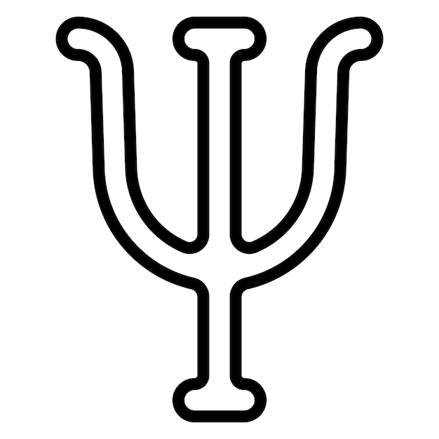 Vector la letra psi del logotipo, el símbolo de la psicología, la fuente griega, el icono de la psiquiatría