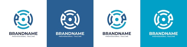 Letra PU o UP Logotipo de monograma de tecnología global adecuado para cualquier empresa con iniciales PU o UP