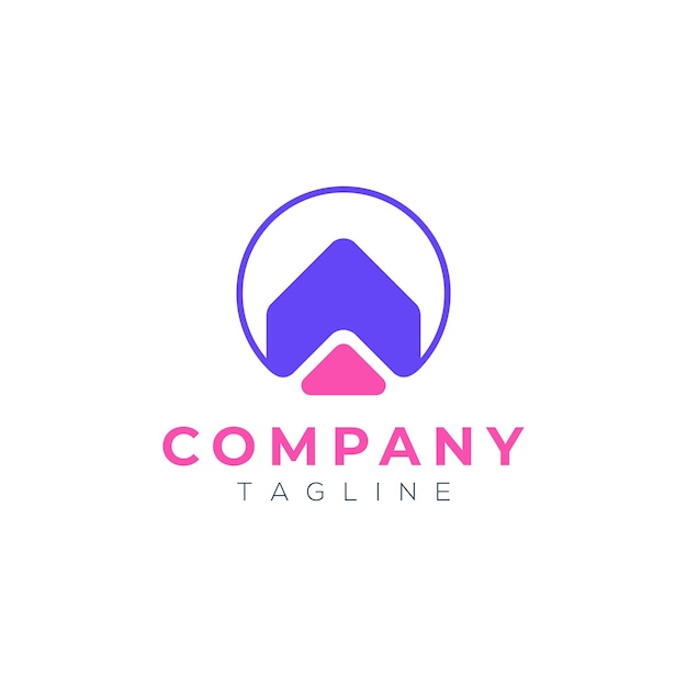 Letra A puesta en marcha diseño de logotipo moderno