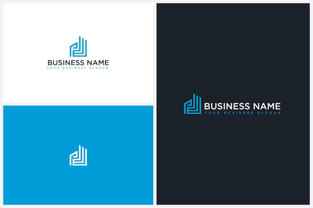Letra PW y diseño de logotipo de construcción