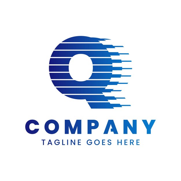 La letra Q Dynamic Technology Logotipo que simboliza la velocidad y el avance de la innovación