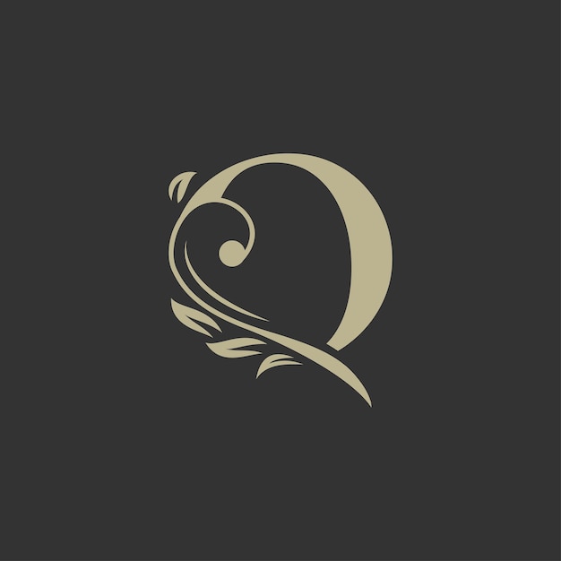Letra Q Naturaleza Hojas Logo