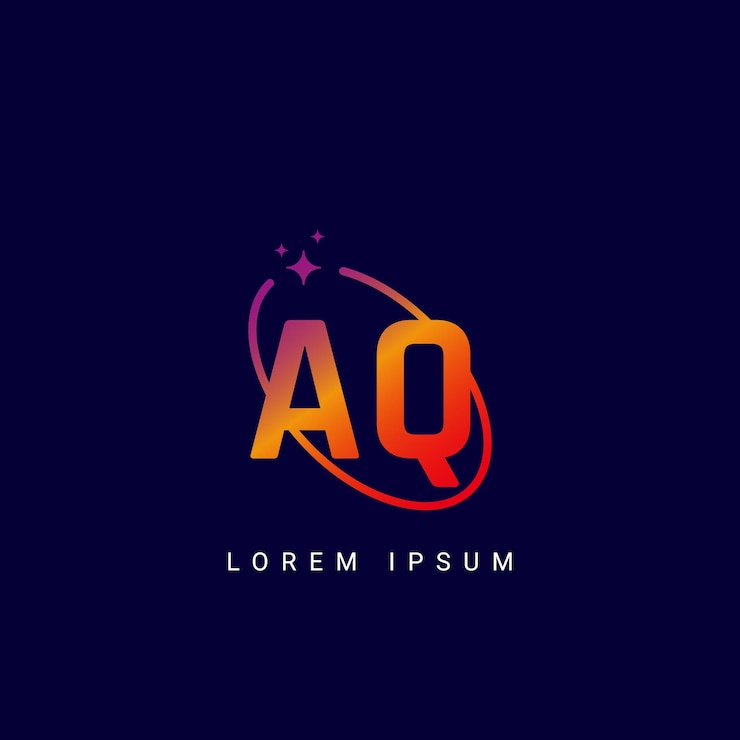 Vector letra qa con el logotipo de la galaxia y el logotipio de la estrella