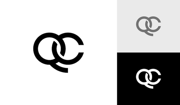 Vector letra qc o vector de diseño de logotipo de monograma qc inicial