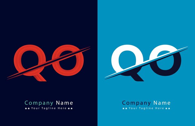 La letra QO, el logotipo colorido en el círculo, la ilustración del logotipo vectorial