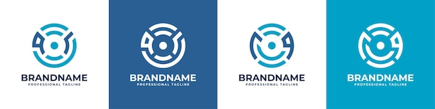 Letra QR o RQ Logotipo de monograma de tecnología global adecuado para cualquier empresa con iniciales QR o RQ