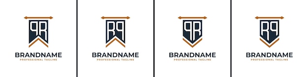 Letra QR y RQ Pennant Flag Logo Set Representan la victoria Adecuado para cualquier negocio con iniciales QR o RQ
