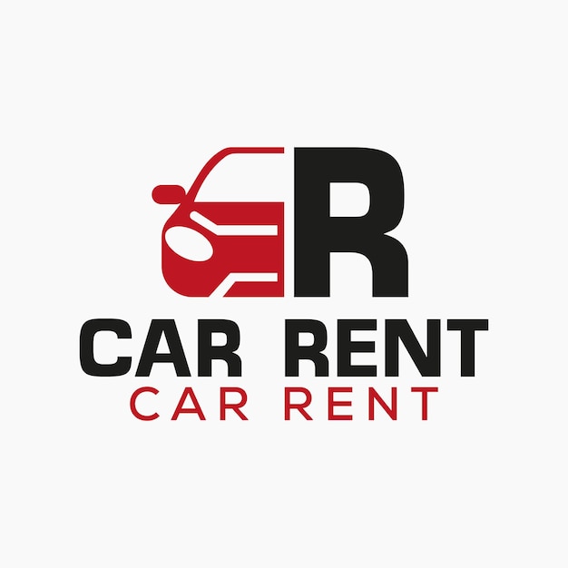 La letra R Diseño de logotipo de alquiler de automóviles Símbolo del logotipo de automóviles