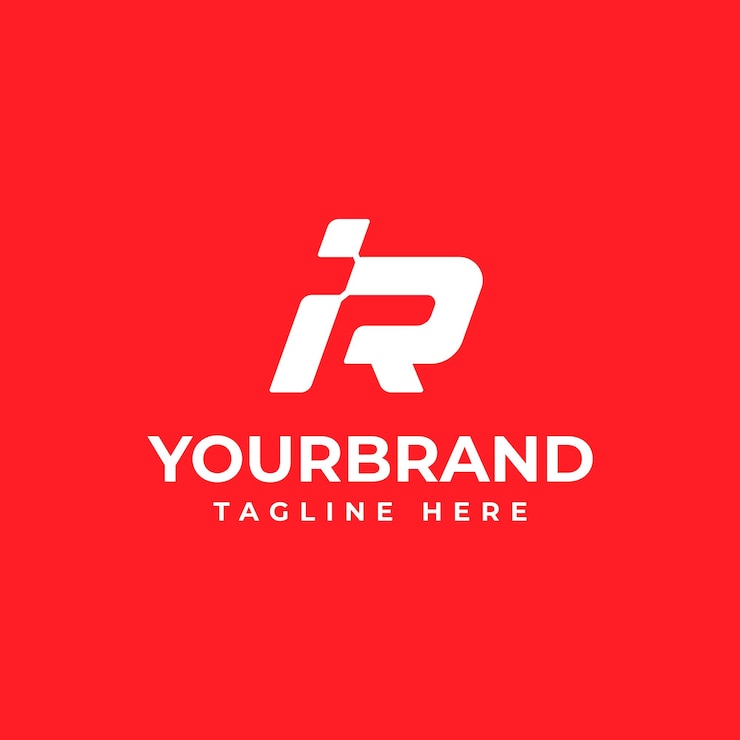 Vector letra r con diseño de logotipo de bandera de carreras abstracta plantilla de concepto de diseño de logotipo de carreras