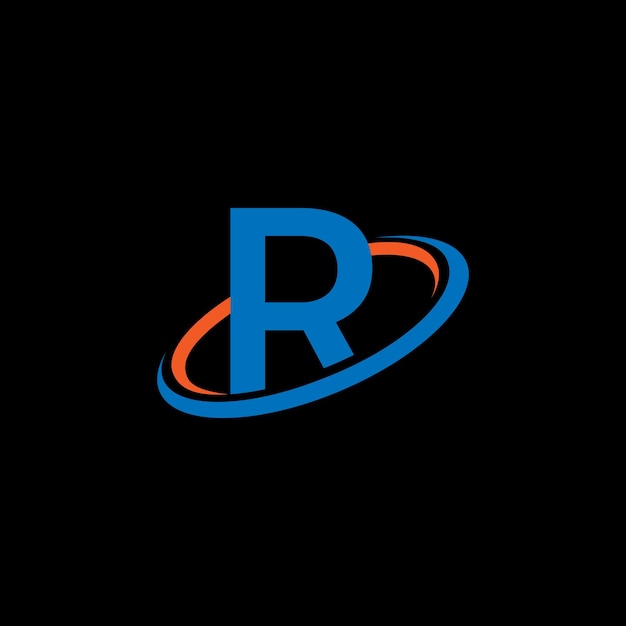 Letra R con diseño de logotipo de círculo resumen Símbolo R Inicial R con plantilla de logotipo global de círculo