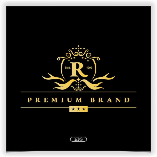 Vector letra r golden logo premium elegante plantilla vector eps 10