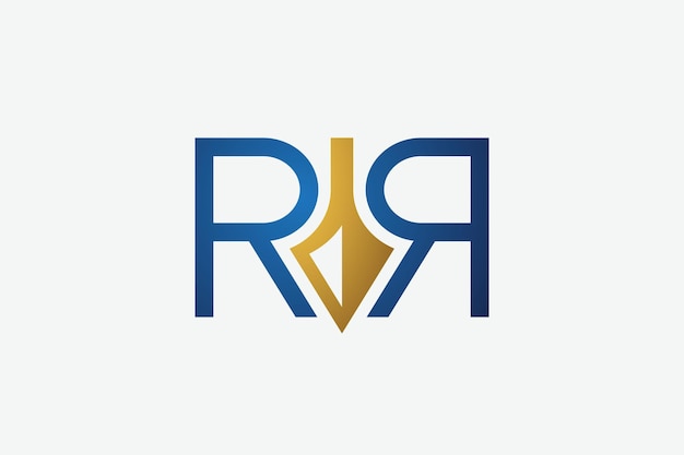 Letra R lanza logotipo moderno diseño de estilo limpio y minimalista