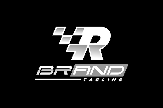 La letra R del logotipo de la carrera de la bandera