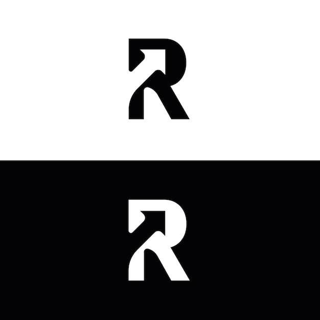 Letra R con el logotipo de la flecha