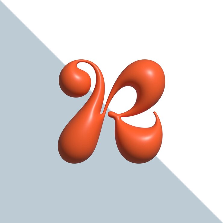 Vector letra r realista en 3d