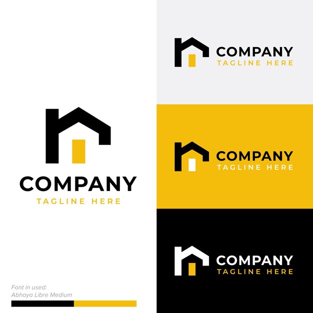 Letra R simple con diseño de vector de logotipo plano de icono de hogar limpio de puerta