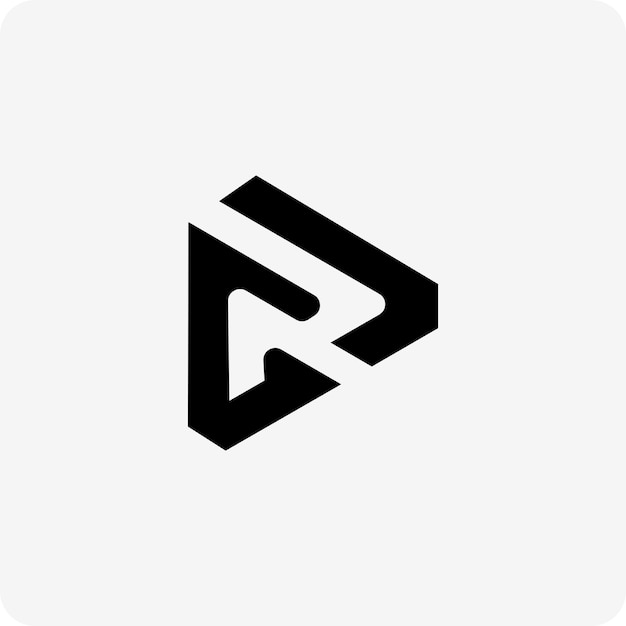 letra R triángulo logotipo diseño vector imagen