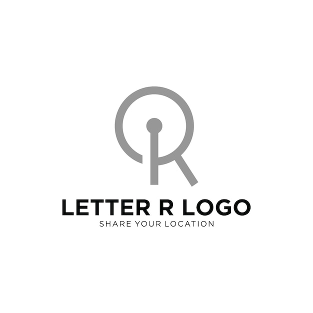 LETRA R UBICACIÓN DISEÑO DE LOGOTIPO MODERNO Y MÍNIMO