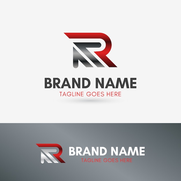 Letra R Up Arrow Logotipo