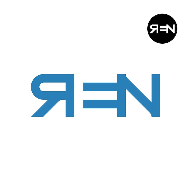 La letra REN Logo Espacio negativo