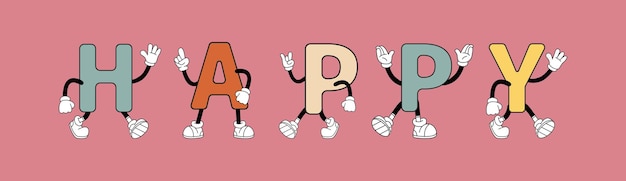 letra retro P en estilo de dibujos animados en un fondo de color retro