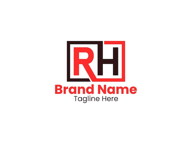 La letra RH monograma diseño del logotipo del vector HR diseños del logotipo RH logotipo de la letra HR