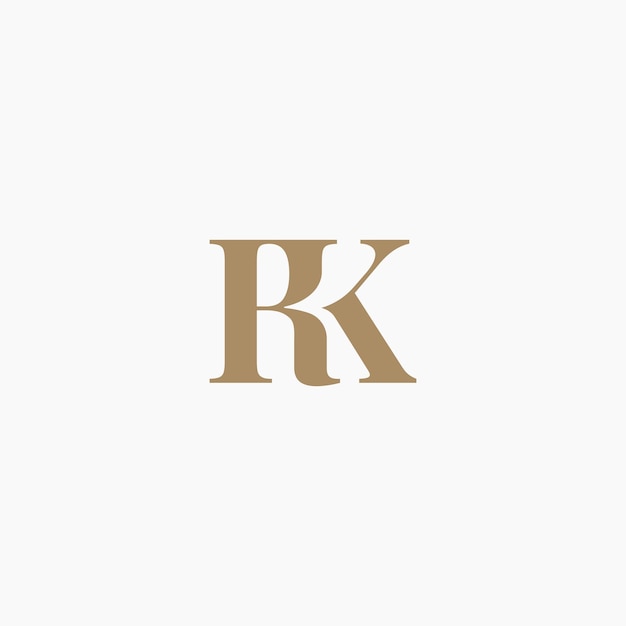 Letra RK diseño de logotipo elegante mínimo ilustración de icono vectorial