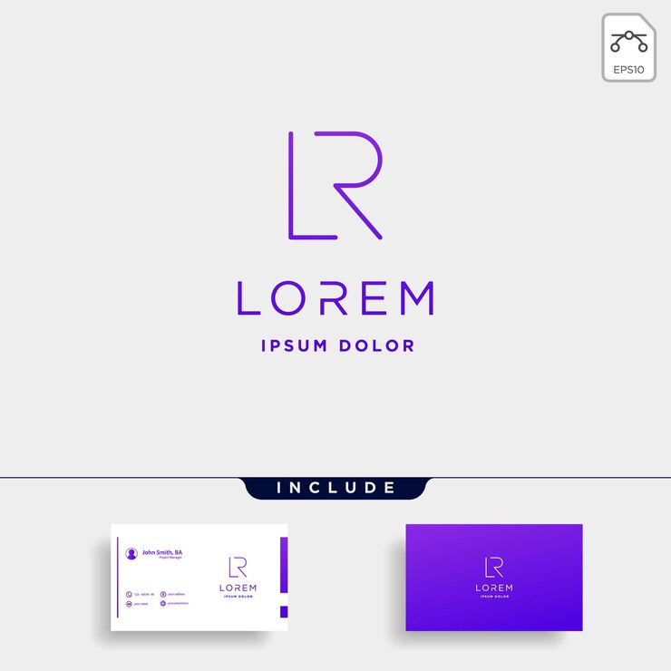 Vector letra rl rl lr diseño de logotipo vector simple elegante