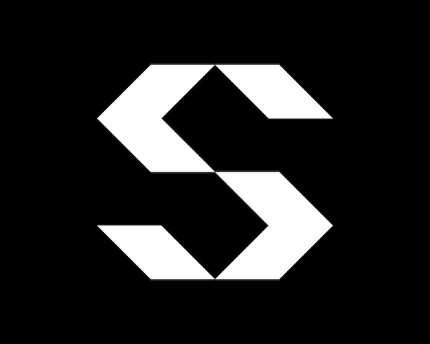 Letra S Azulejo geométrico Mosaico Moderno Futuro Simple Mínimo Monocromo Monograma Vector Logo Diseño