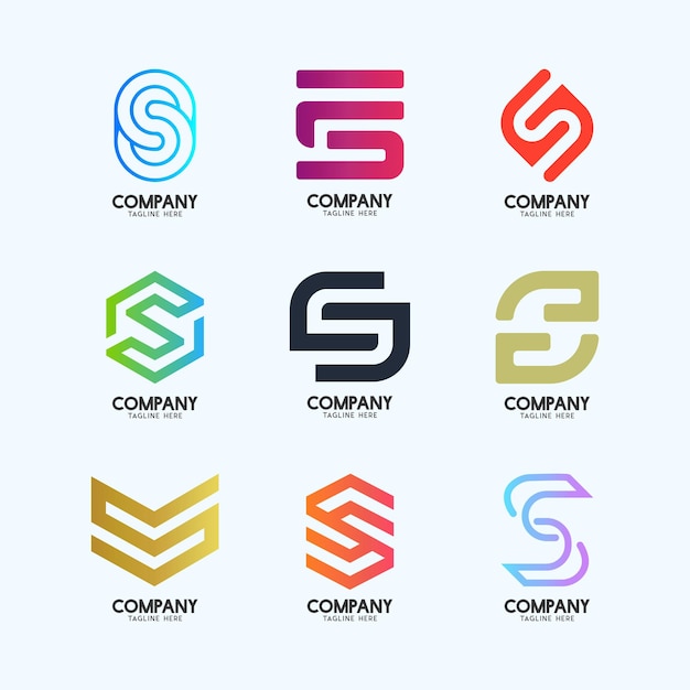 Letra S Colección de ideas de logotipos modernos Alfabeto Logotipo geométrico