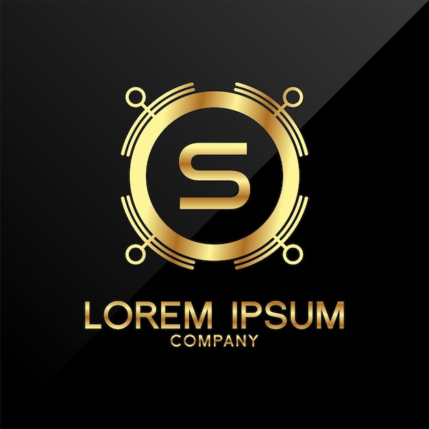 Letra S Corona Golden Premium Logo Design