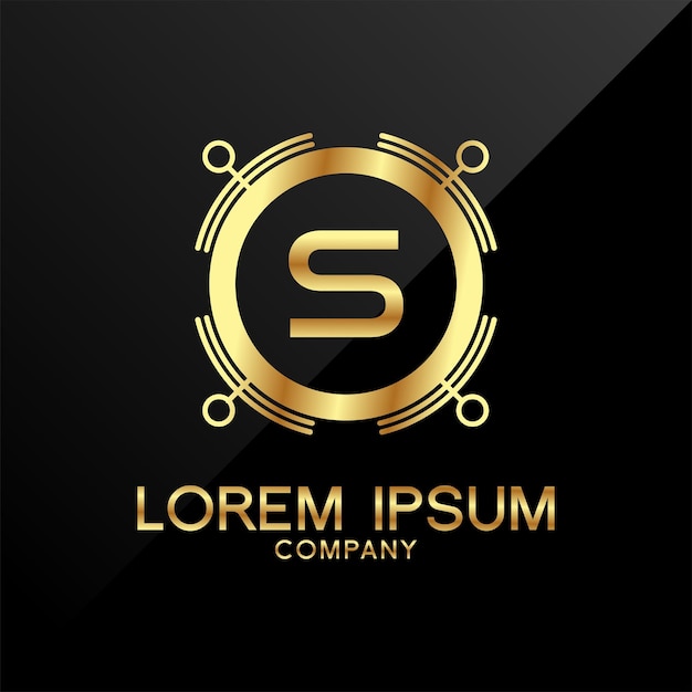 Vector letra s corona golden premium logo design