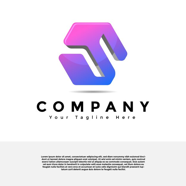 Letra S con diseño de vector creativo de logotipo de estilo geométrico Vector premium de logotipo degradado