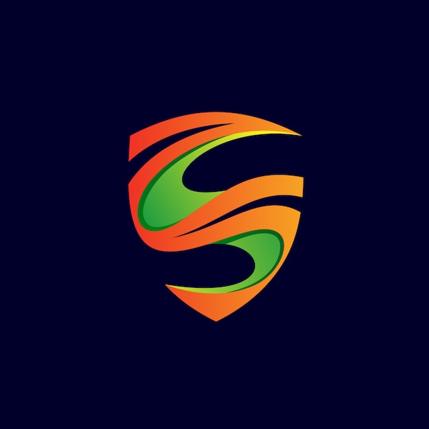 Letra s escudo logo vector