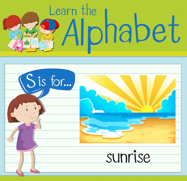 La letra S de Flashcard es para el amanecer