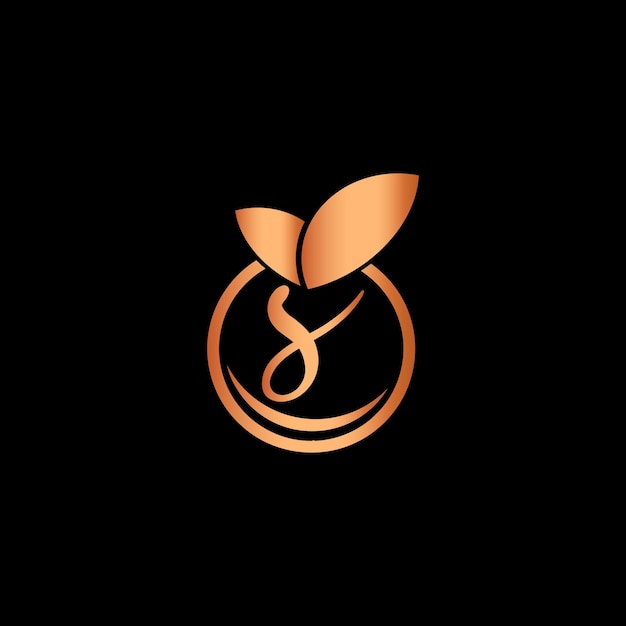 Letra s fruta naranja icono vector logo simple y moderno